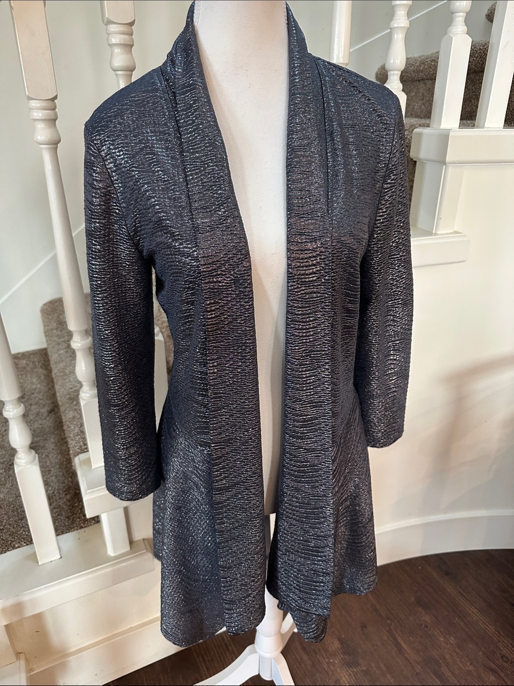 Frank Lyman grey metallic cardigan